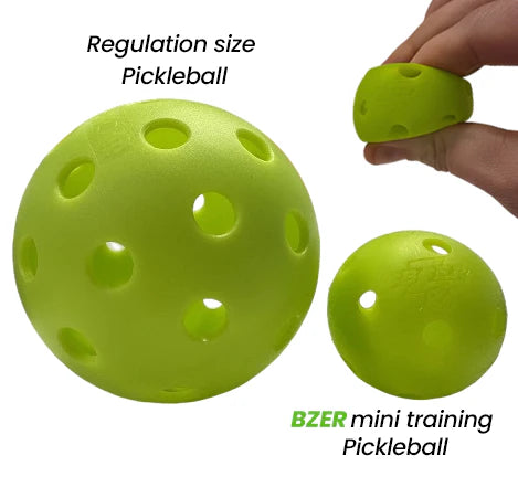 Bzer Mini Pickleballs - Sleeve of 3 (Soft Rubber Training Balls)