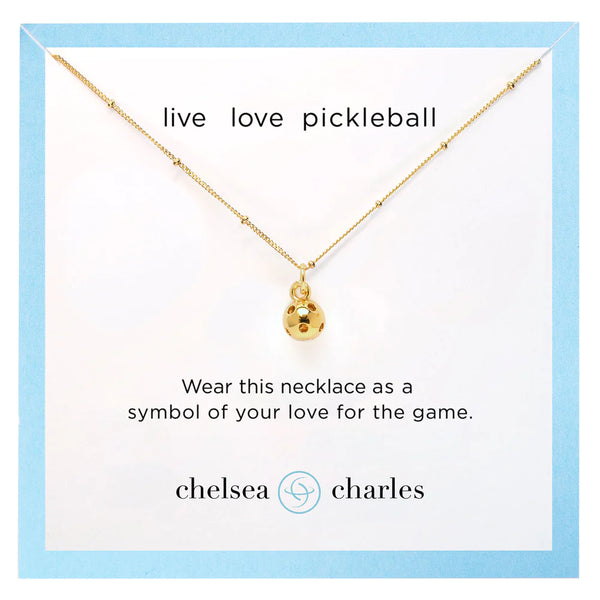 CC Sport Gold Pickleball Charm Necklace