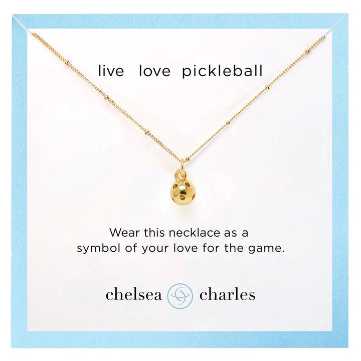 CC Sport Gold Pickleball Charm Necklace