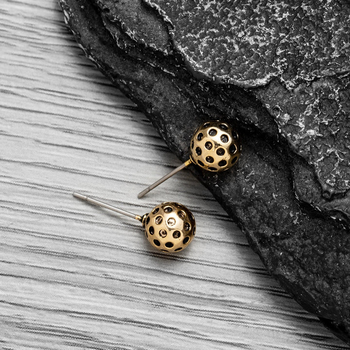 Gold Pickleball Stud Earrings