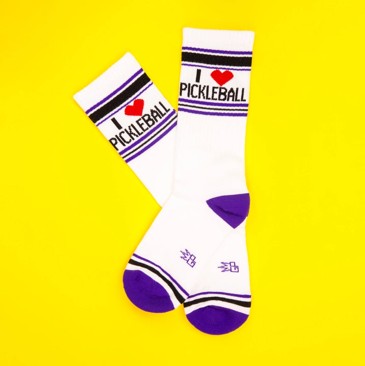 I Love Pickleball Gym Crew Socks
