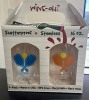 Pickleball Shatterproof Wine Glass