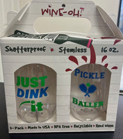 Pickleball Sayings Shatterproof Wine Glasses
