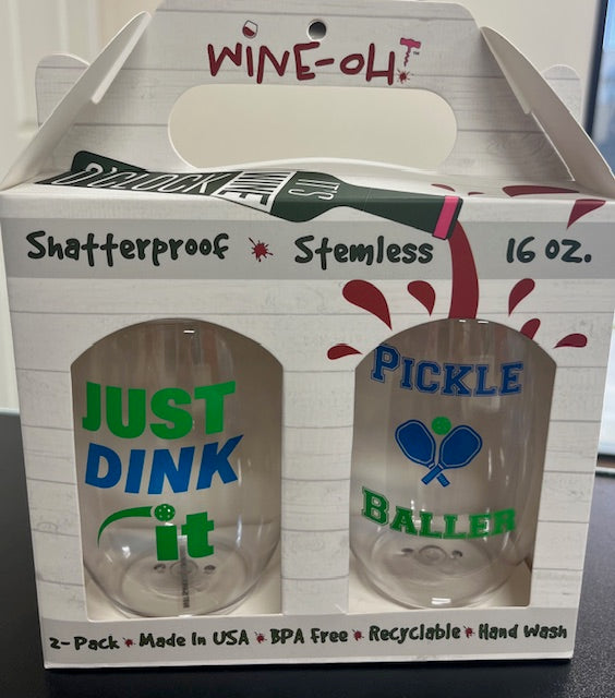 Pickleball Sayings Shatterproof Wine Glasses