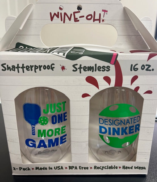 Pickleball Sayings Shatterproof Wine Glasses