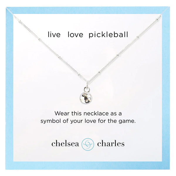 CC Sport Silver Pickleball Charm Necklace