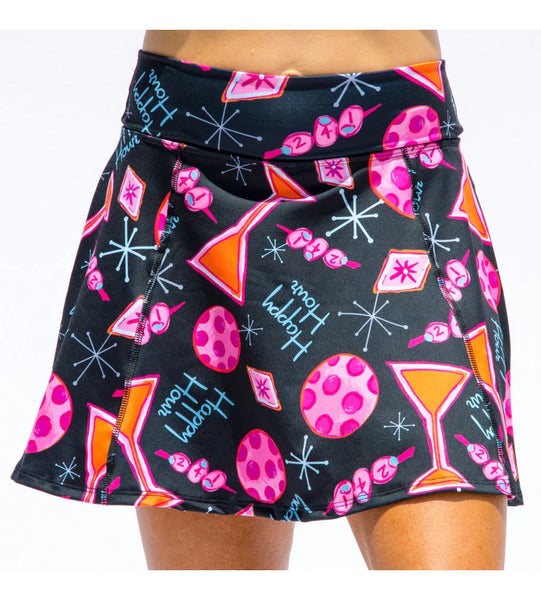 Pickleball Bella Martini 2-4-1 Happy Hour A-Line Skort