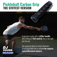 Hesacore Pickleball Carbon Grip - 5.25 Inches Long Stiff Feel - Charcoal