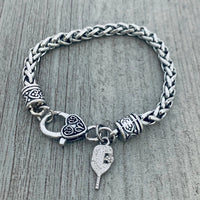 Pickleball Charm Bracelet - Silver Rope