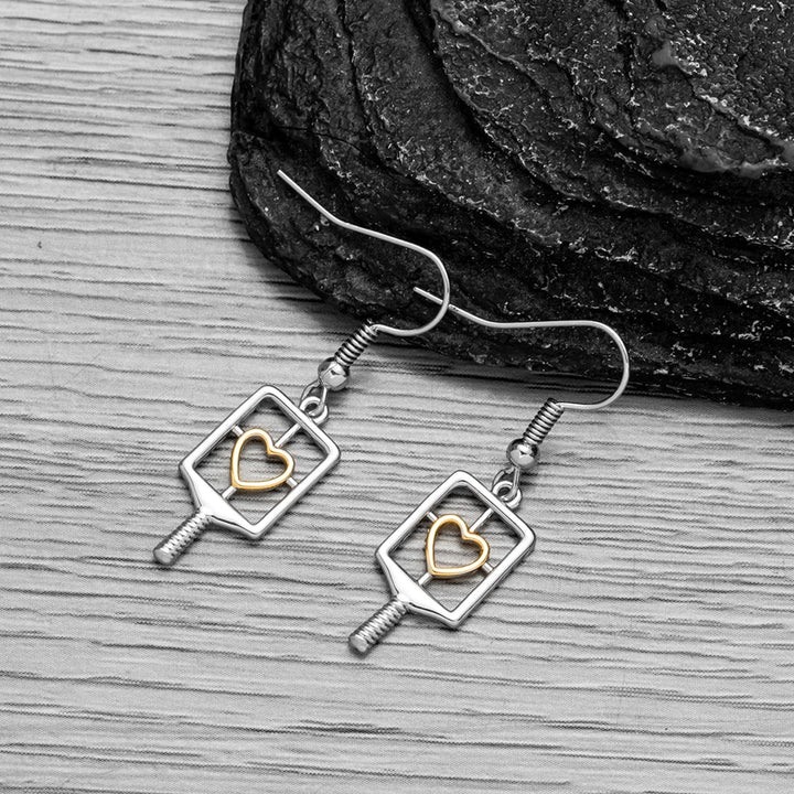 Pickleball Heart Dangle Earrings