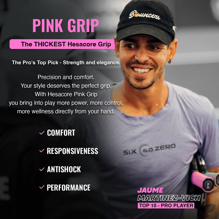 Hesacore Pickleball Grip - 5.25 Inches Long - Regular Soft Feel - Pink