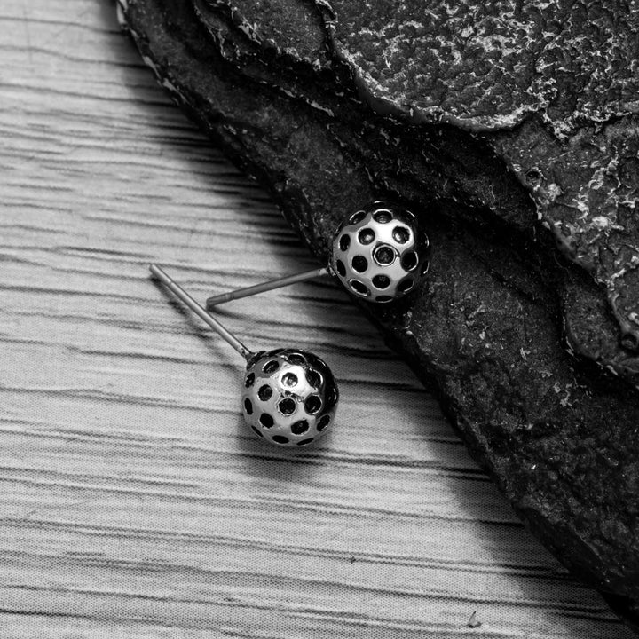 Silver Pickleball Stud Earrings