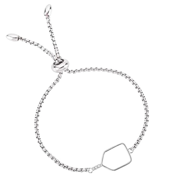 Silver Adjustable Pickleball Paddle Bracelet