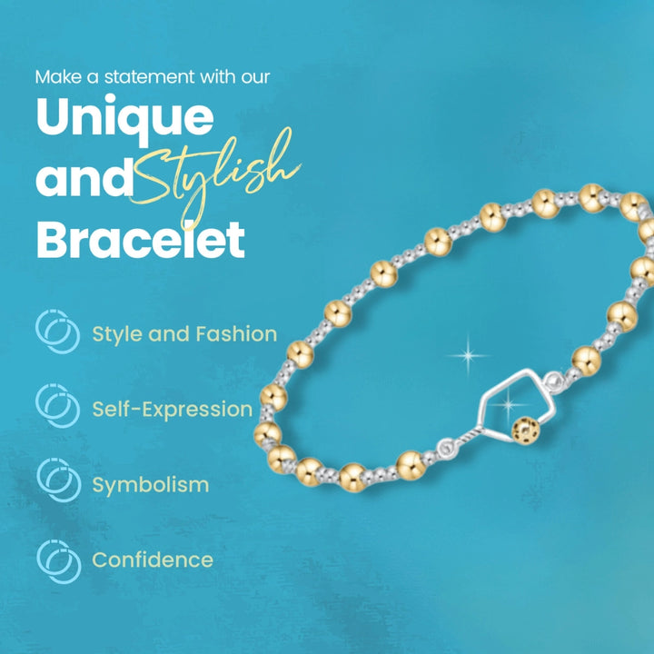 Two Tone Pickleball Beaded Bracelet