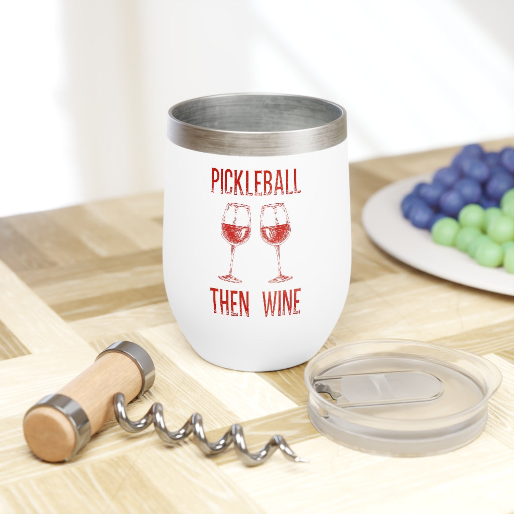 It's Swell - White - Pickleball Stainless Steel Wine Tumbler 12oz by Dizzy  Pickle