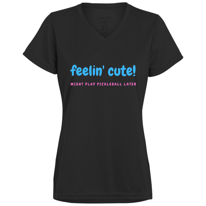Women's V-Neck Dry Fit - Feeling Cute