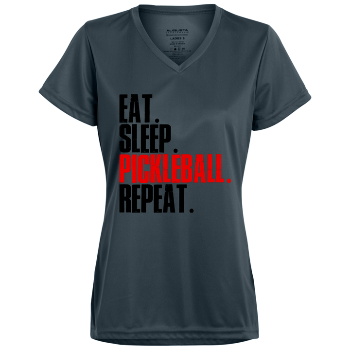 Women's V-Neck Dry Fit - Eat Sleep Pickleball Repeat