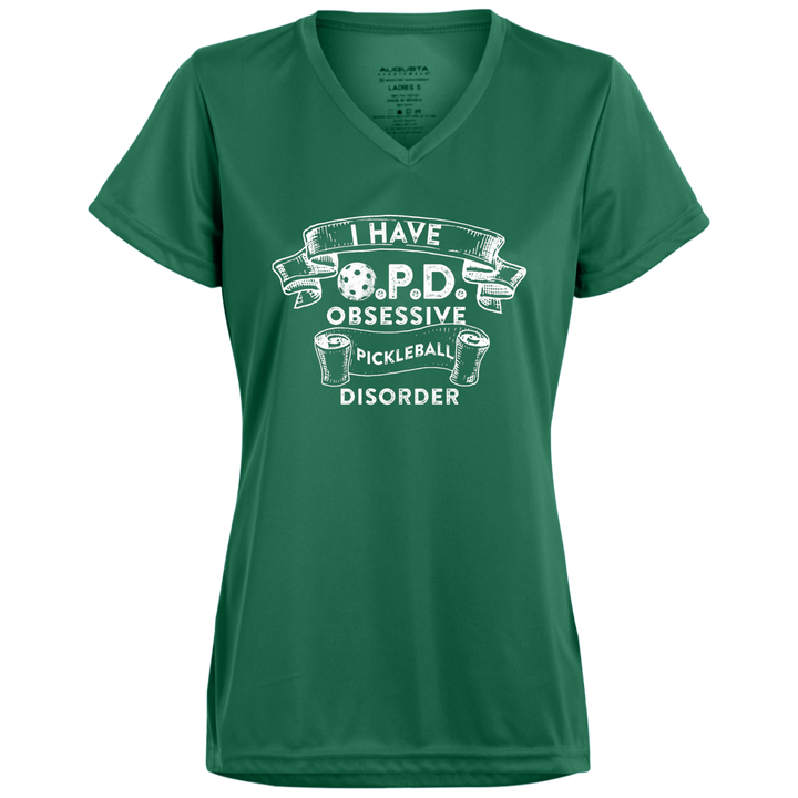 Women's V-Neck Dry Fit - O.P.D. (white print)