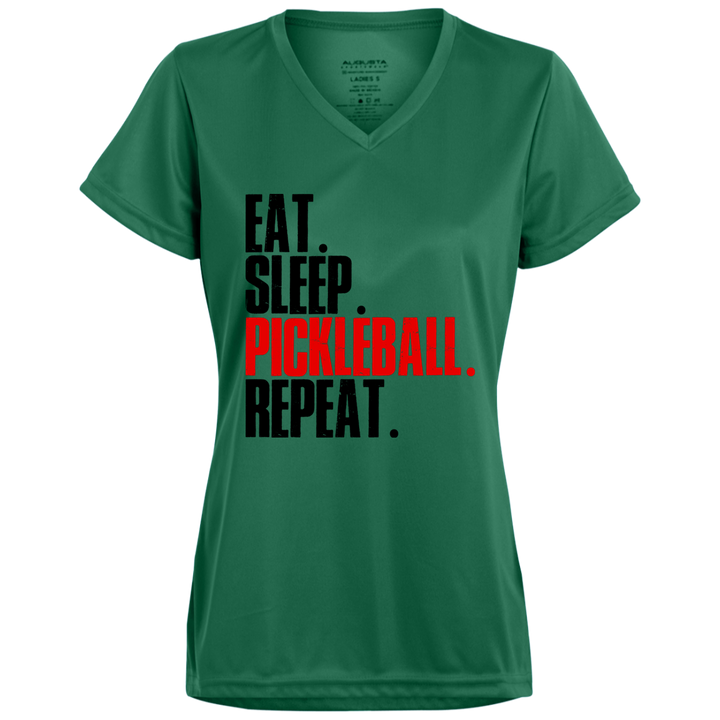 Women's V-Neck Dry Fit - Eat Sleep Pickleball Repeat