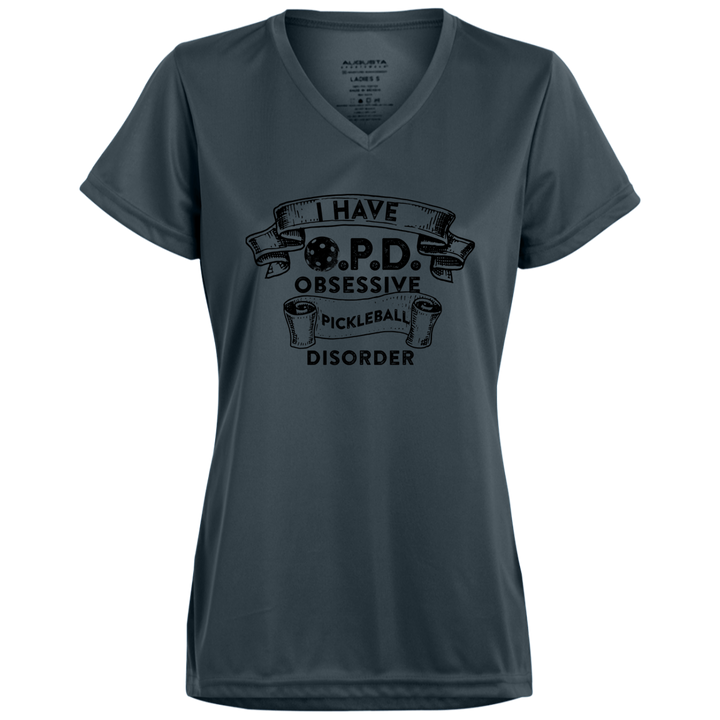 Women's V-Neck Dry Fit - O.P.D. (black print)