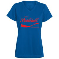 Women's V-Neck Dry Fit - Enjoy Pickleball (red print)