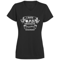 Women's V-Neck Dry Fit - O.P.D. (white print)