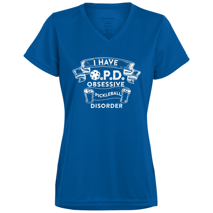 Women's V-Neck Dry Fit - O.P.D. (white print)