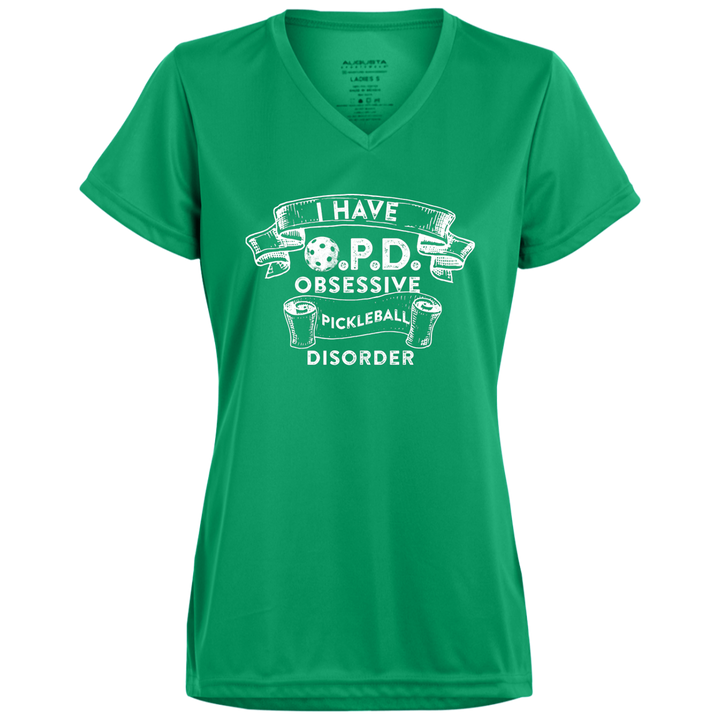 Women's V-Neck Dry Fit - O.P.D. (white print)