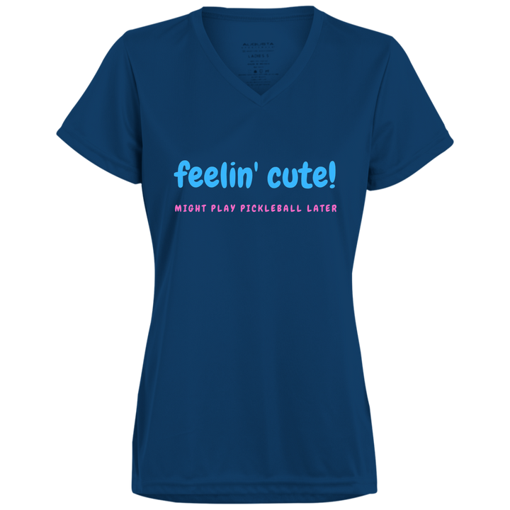 Women's V-Neck Dry Fit - Feeling Cute