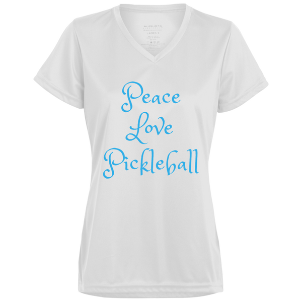 Women's V-Neck Dry Fit - Peace Love Pickleball