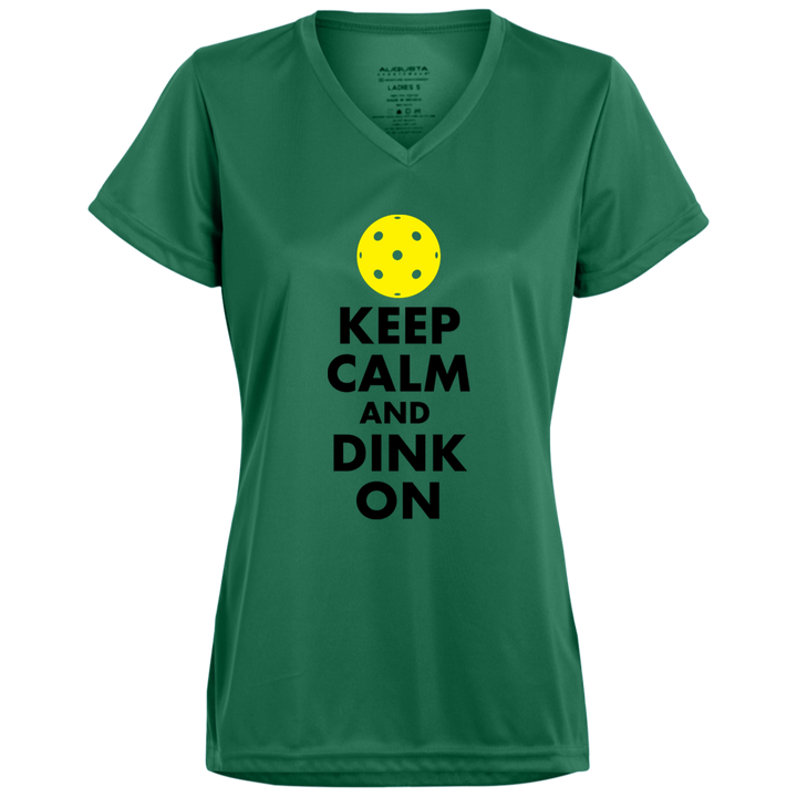 Women's V-Neck Dry Fit - Keep Calm and Dink On
