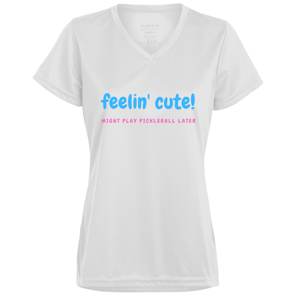 Women's V-Neck Dry Fit - Feeling Cute