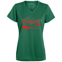 Women's V-Neck Dry Fit - Enjoy Pickleball (red print)