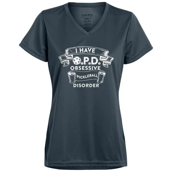 Women's V-Neck Dry Fit - O.P.D. (white print)