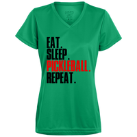Women's V-Neck Dry Fit - Eat Sleep Pickleball Repeat