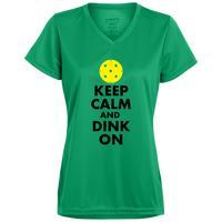 Women's V-Neck Dry Fit - Keep Calm and Dink On
