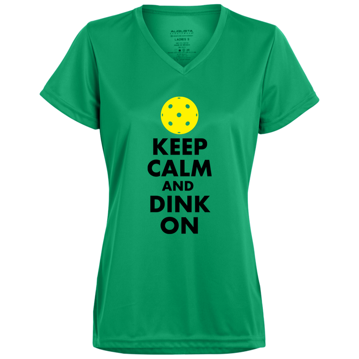 Women's V-Neck Dry Fit - Keep Calm and Dink On