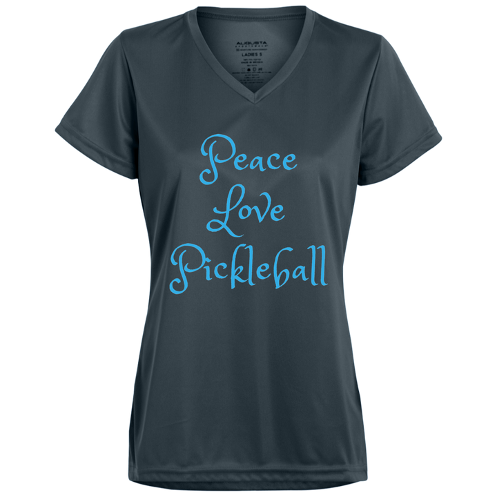 Women's V-Neck Dry Fit - Peace Love Pickleball