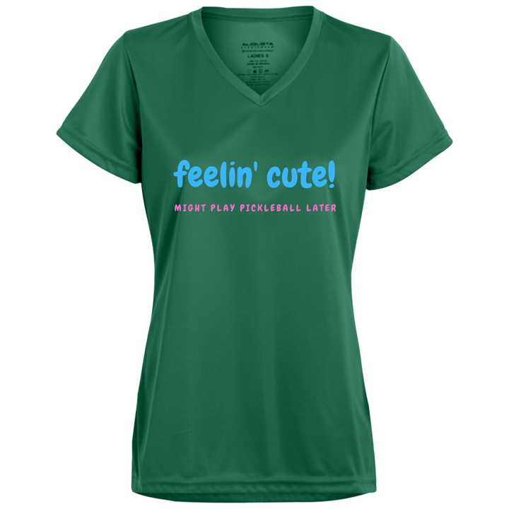 Women's V-Neck Dry Fit - Feeling Cute