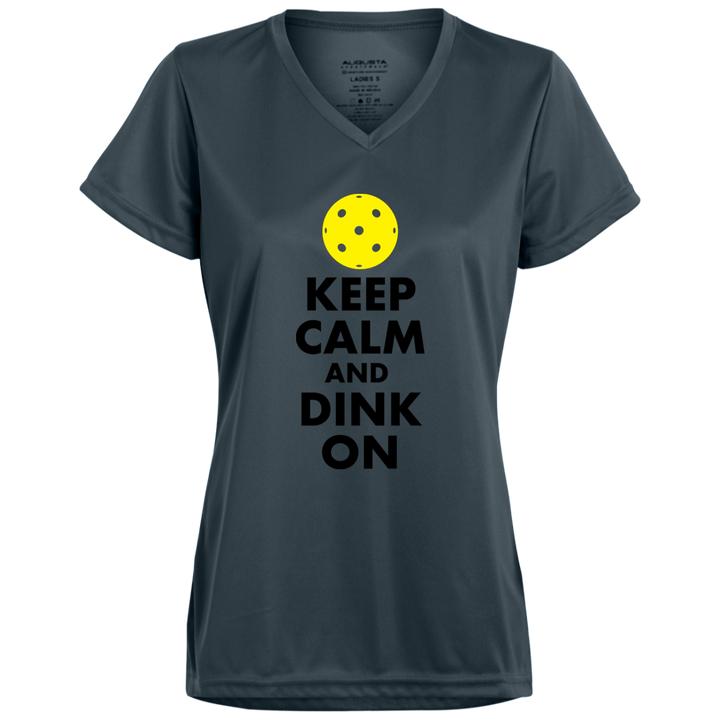 Women's V-Neck Dry Fit - Keep Calm and Dink On