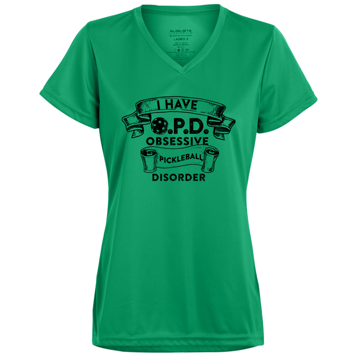 Women's V-Neck Dry Fit - O.P.D. (black print)