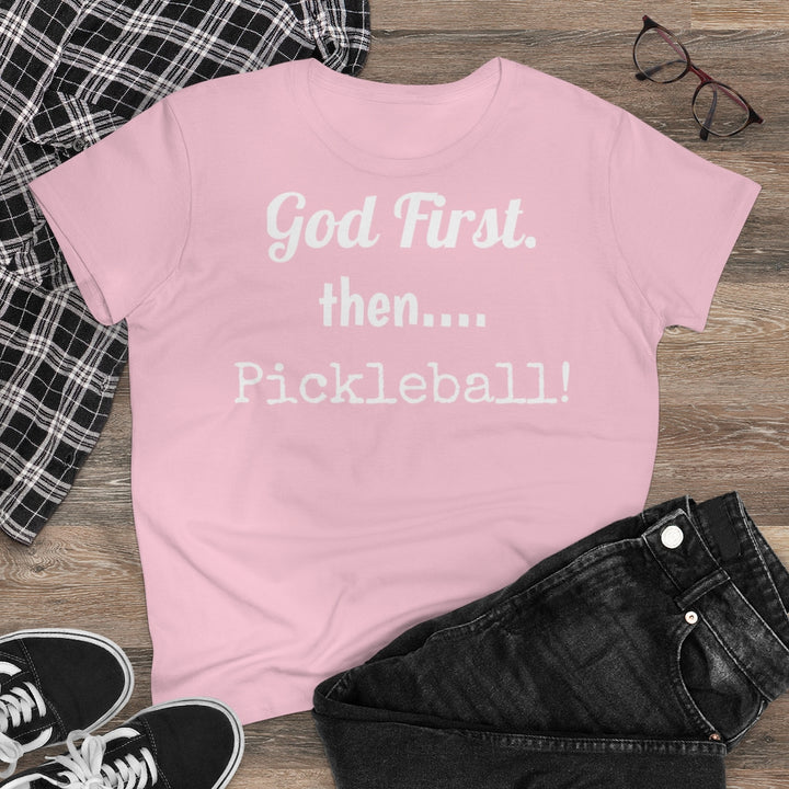 Women's T-Shirt - God First Then Pickleball