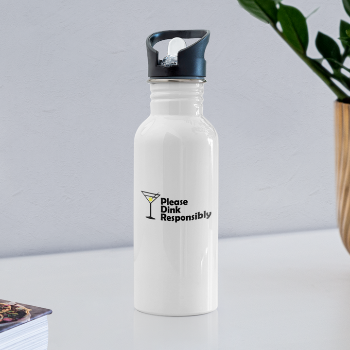 Water Bottle - Please Dink Responsibly - white