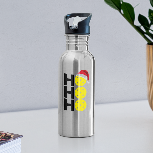 Water Bottle - HoHoHo - silver
