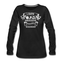 Women's Long Sleeve - Obsessive Pickleball Disorder - black