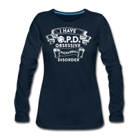 Women's Long Sleeve - Obsessive Pickleball Disorder - deep navy
