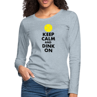 Women's Long Sleeve - Keep Calm And Dink On - heather ice blue