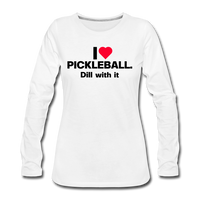 Women's Long Sleeve - I Love Pickleball - white