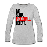 Women's Long Sleeve - Eat Sleep Pickleball Repeat - heather gray