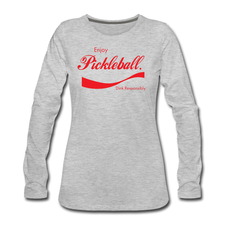 Women's Long Sleeve - Enjoy Pickleball - heather gray